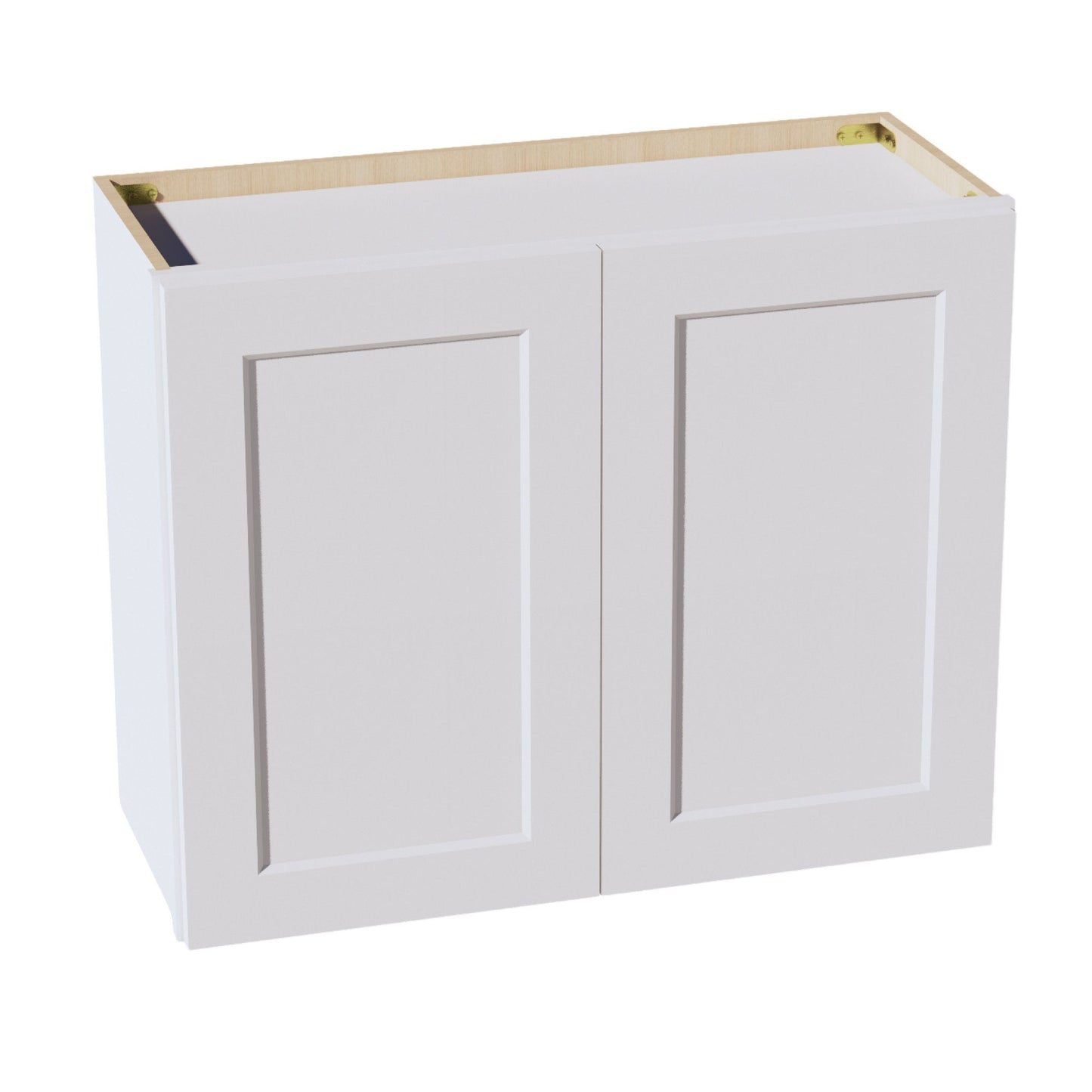 HF-W3024: Frost White Shaker 30"W x 24"H 2 Doors Standard Wall Bridge Cabinet