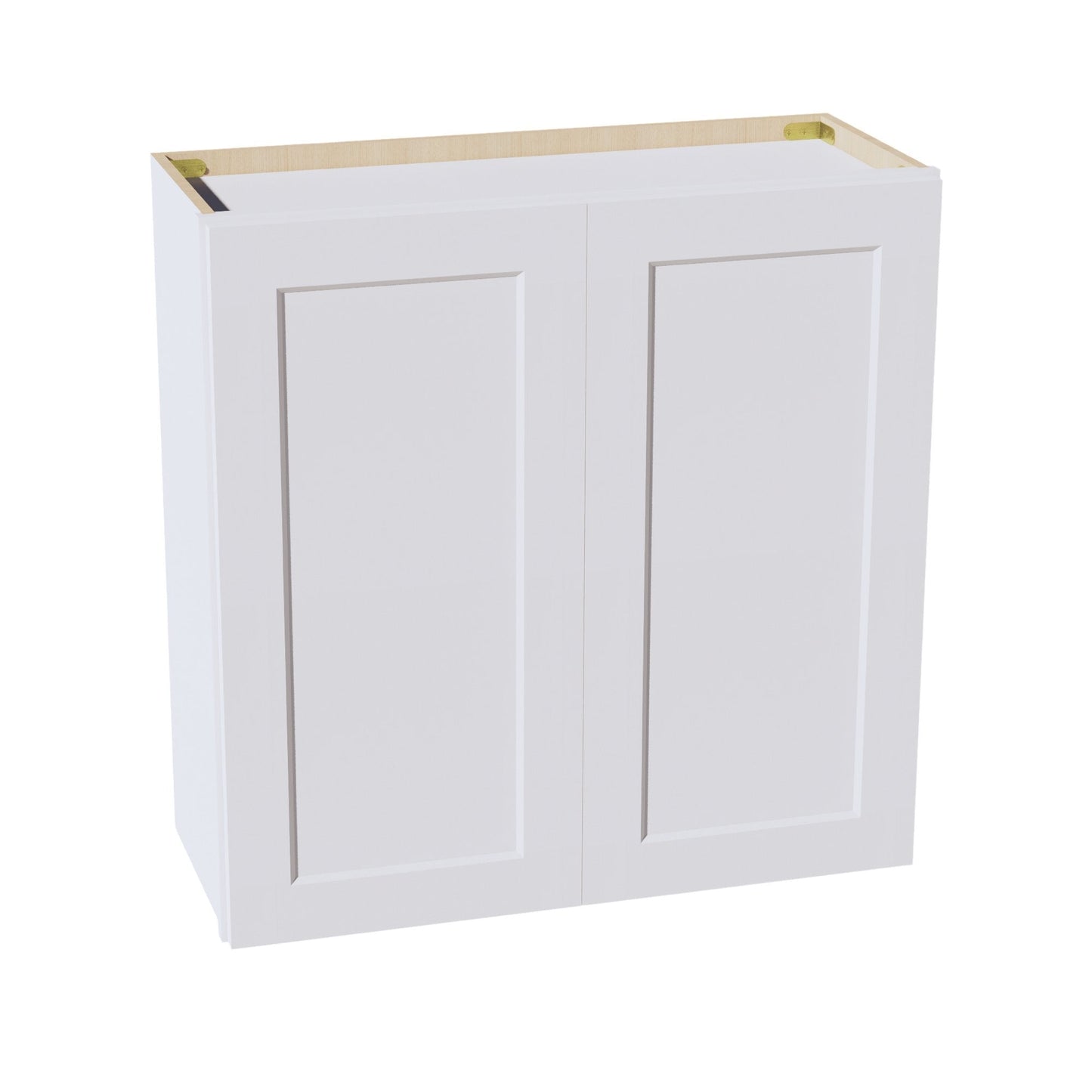 HF-W3030: Frost White Shaker 30"W x 30"H 2 Doors & 2 Shelves Standard Wall Cabinet