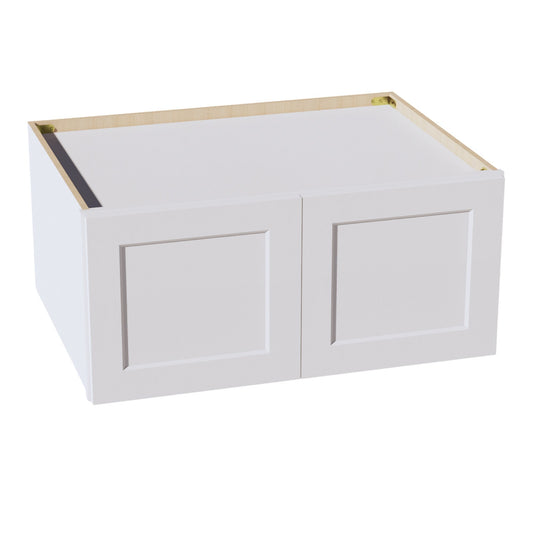 HF-W331524: Frost White Shaker 33"W x 15"H x 24"D 2 Doors Standard Bridge Wall Cabinet