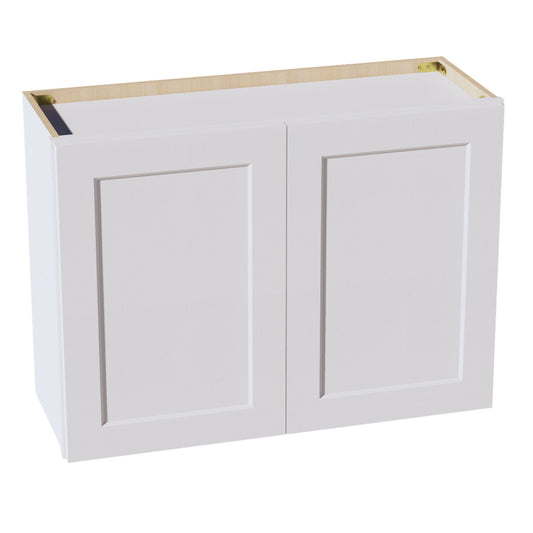 HF-W3324: Frost White Shaker 33"W x 24"H 2 Doors Standard Wall Bridge Cabinet