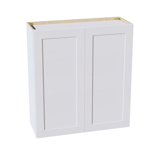 HF-W3336: Frost White Shaker 33"W x 36"H 2 Doors & 2 Shelves Standard Wall Cabinet