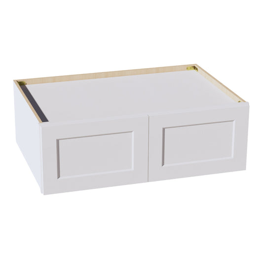 HF-W361224: Frost White Shaker 36"W x 12"H x 24"D 2 Doors Standard Bridge Wall Cabinet