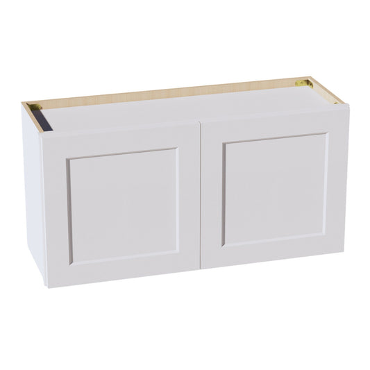 HF-W3618: Frost White Shaker 36"W x 18"H 2 Doors Standard Wall Bridge Cabinet