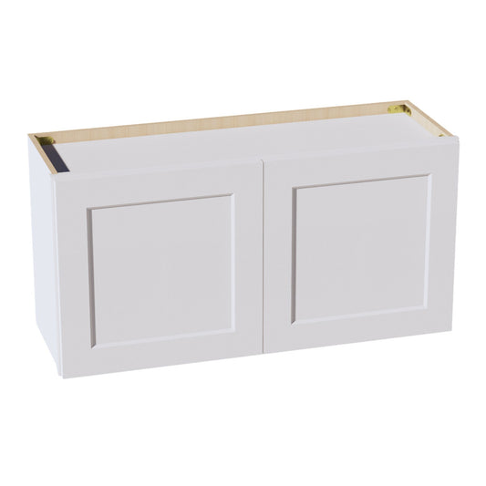 HF-W3618: Frost White Shaker 36"W x 18"H 2 Doors Standard Wall Bridge Cabinet