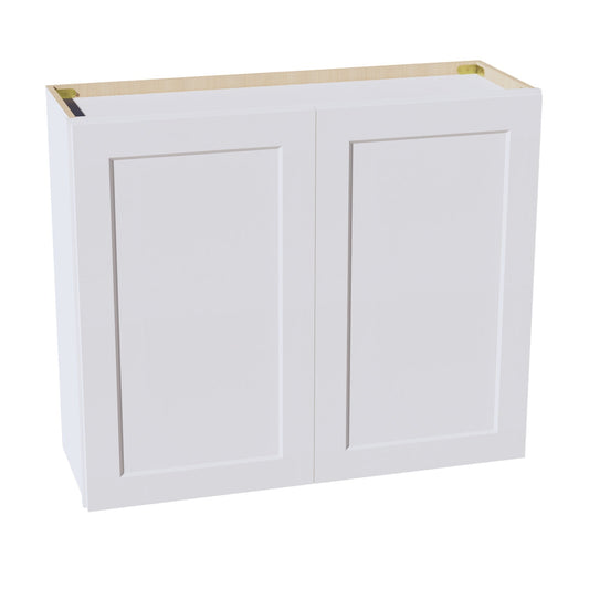 HF-W3630: Frost White Shaker 36"W x 30"H 2 Doors & 2 Shelves Standard Wall Cabinet