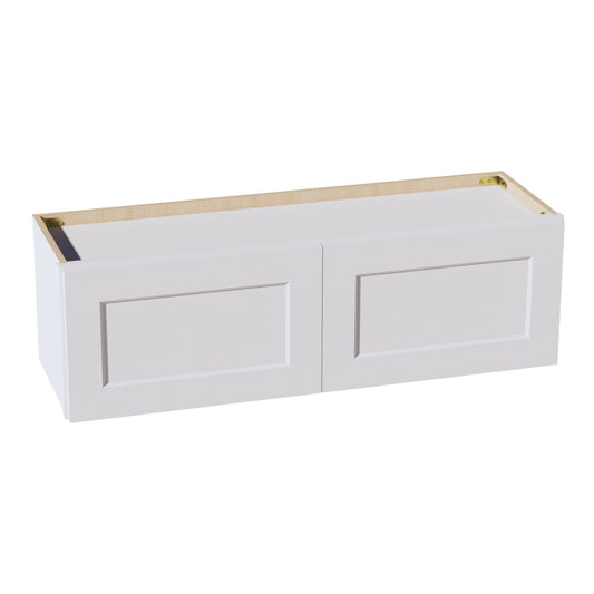 HF-W3912: Frost White Shaker 39"W x 12"H 2 Doors Standard Wall Bridge Cabinet