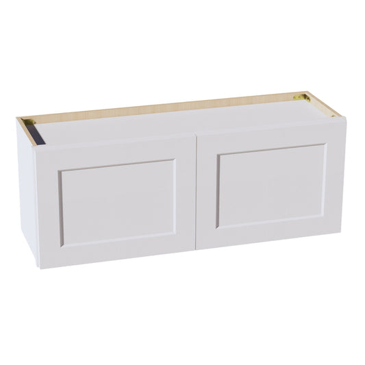 HF-W3915: Frost White Shaker 39"W x 15"H 2 Doors Standard Wall Bridge Cabinet