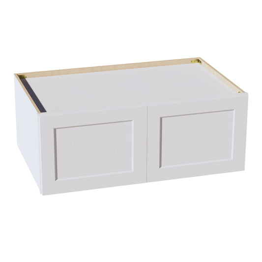 HF-W391524: Frost White Shaker 39"W x 15"H x 24"D 2 Doors Standard Bridge Wall Cabinet