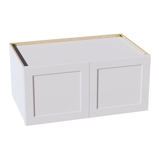 HF-W391824: Frost White Shaker 39"W x 18"H x 24"D 2 Doors Standard Bridge Wall Cabinet