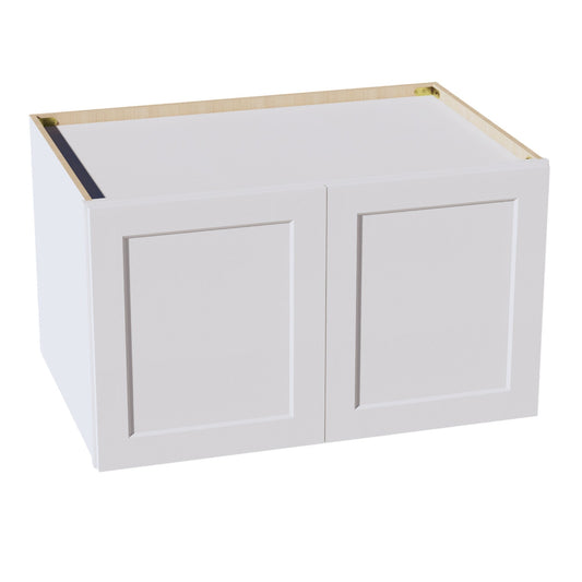 HF-W392424: Frost White Shaker 39"W x 24"H x 24"D 2 Doors & 1 Shelf Standard Bridge Wall Cabinet