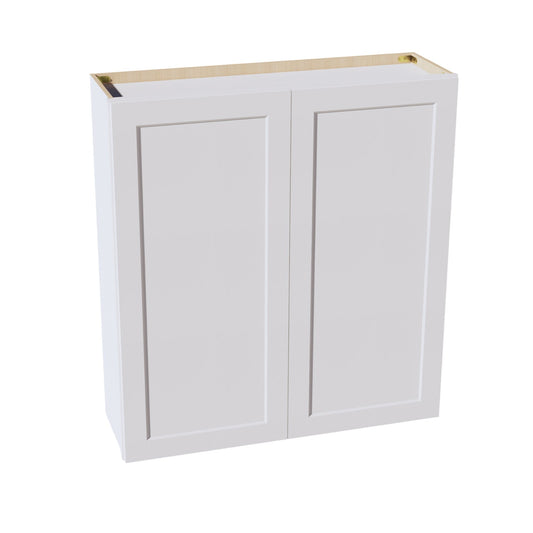 HF-W3942: Frost White Shaker 39"W x 42"H 2 Doors & 3 Shelves Standard Wall Cabinet