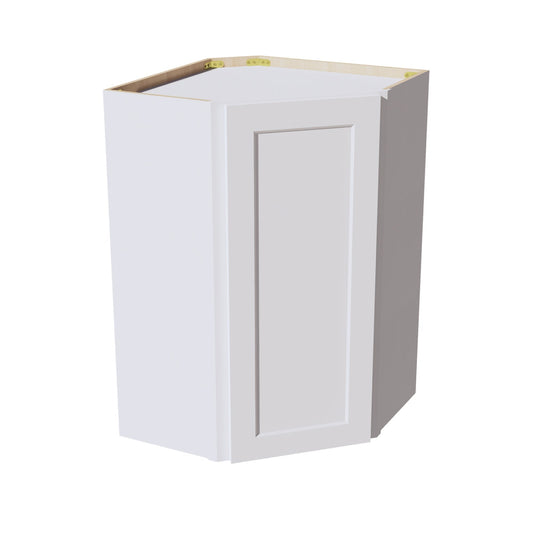 HF-WDC2436: Frost White Shaker 24"W x 36"H 1 Door & 2 Shelves Diagonal Wall Corner Cabinet