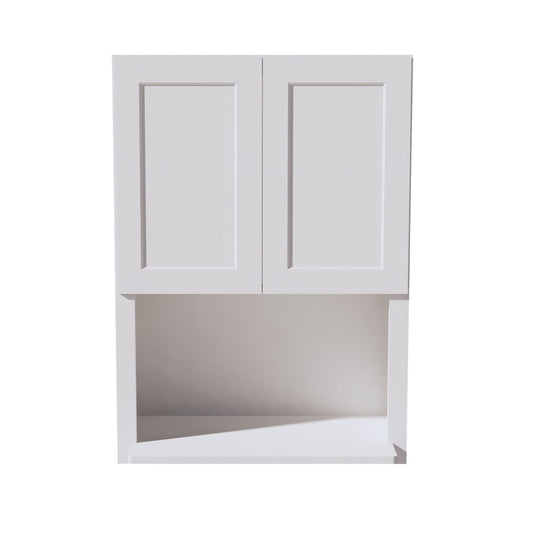 HF-WM3042: Frost White Shaker 30"W x 42"H 2 Door & 1 Shelf Wall Built-in Microwave Cabinets