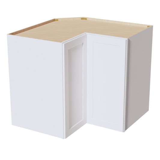 HF-WPC2436: Frost White Shaker 24"W x 36"H 1 Door & 2 Shelves Pie Cut Wall Corner Cabinet