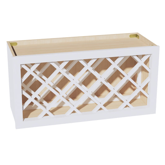HF-WR3015: Frost White Shaker 30"W x 15"H x 12"D Wall Wine Rack Incl. Shelf