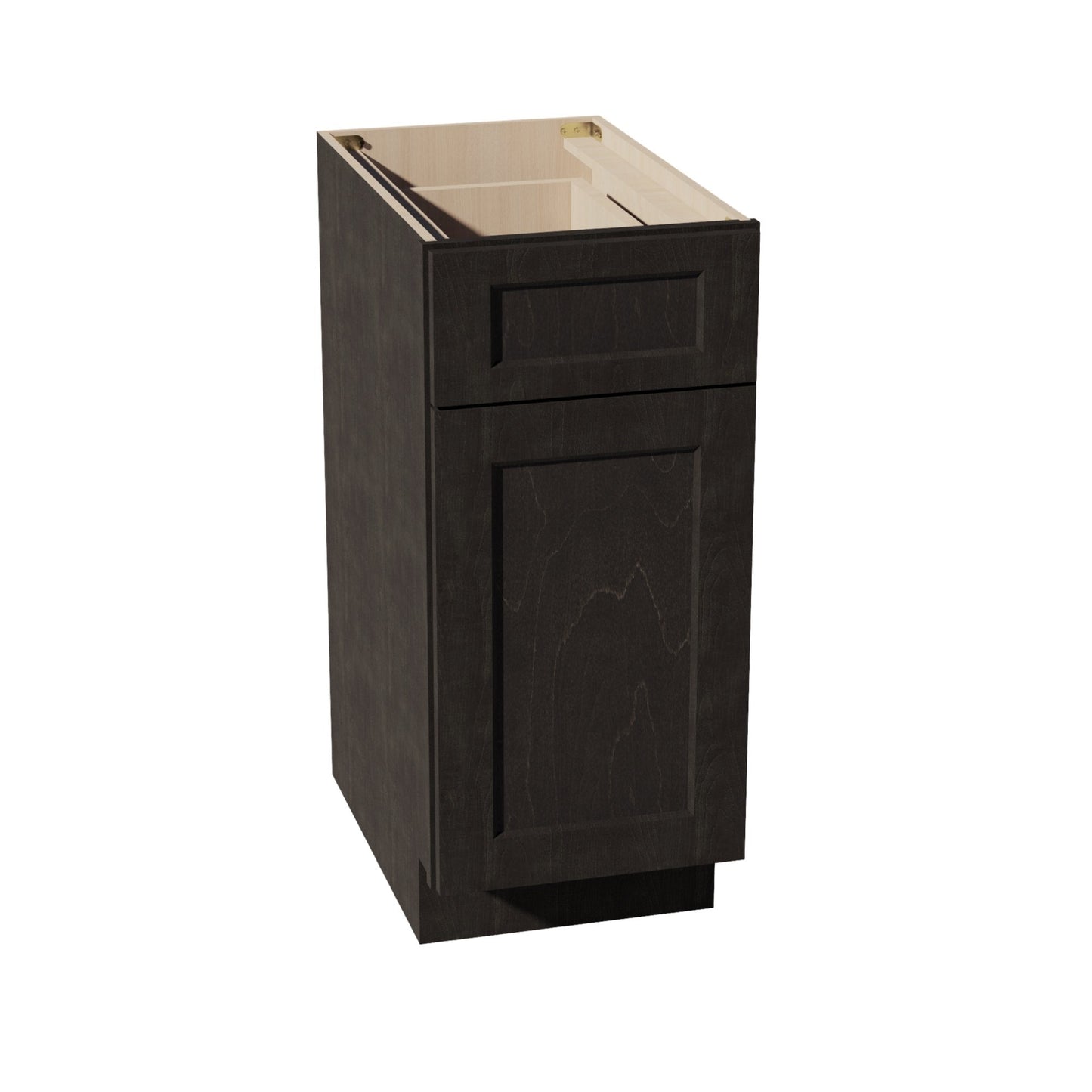 HG-B15: Dark Gray Shaker 15" 1 Drawer 1 Door Standard Base Cabinet