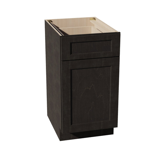 HG-B18: Dark Gray Shaker 18" 1 Drawer 1 Door Standard Base Cabinet