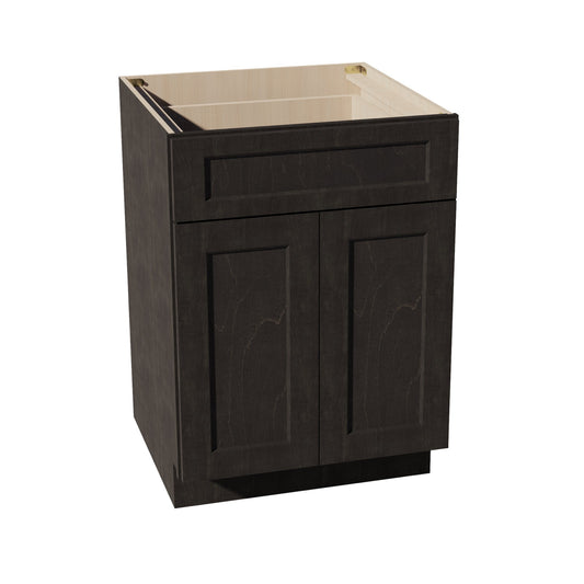 HG-B24: Dark Gray Shaker 24" 1 Drawer 2 Doors Standard Base Cabinet