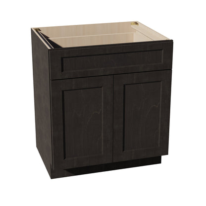 HG-B30: Dark Gray Shaker 30" 1 Drawer 2 Door Standard Base Cabinet