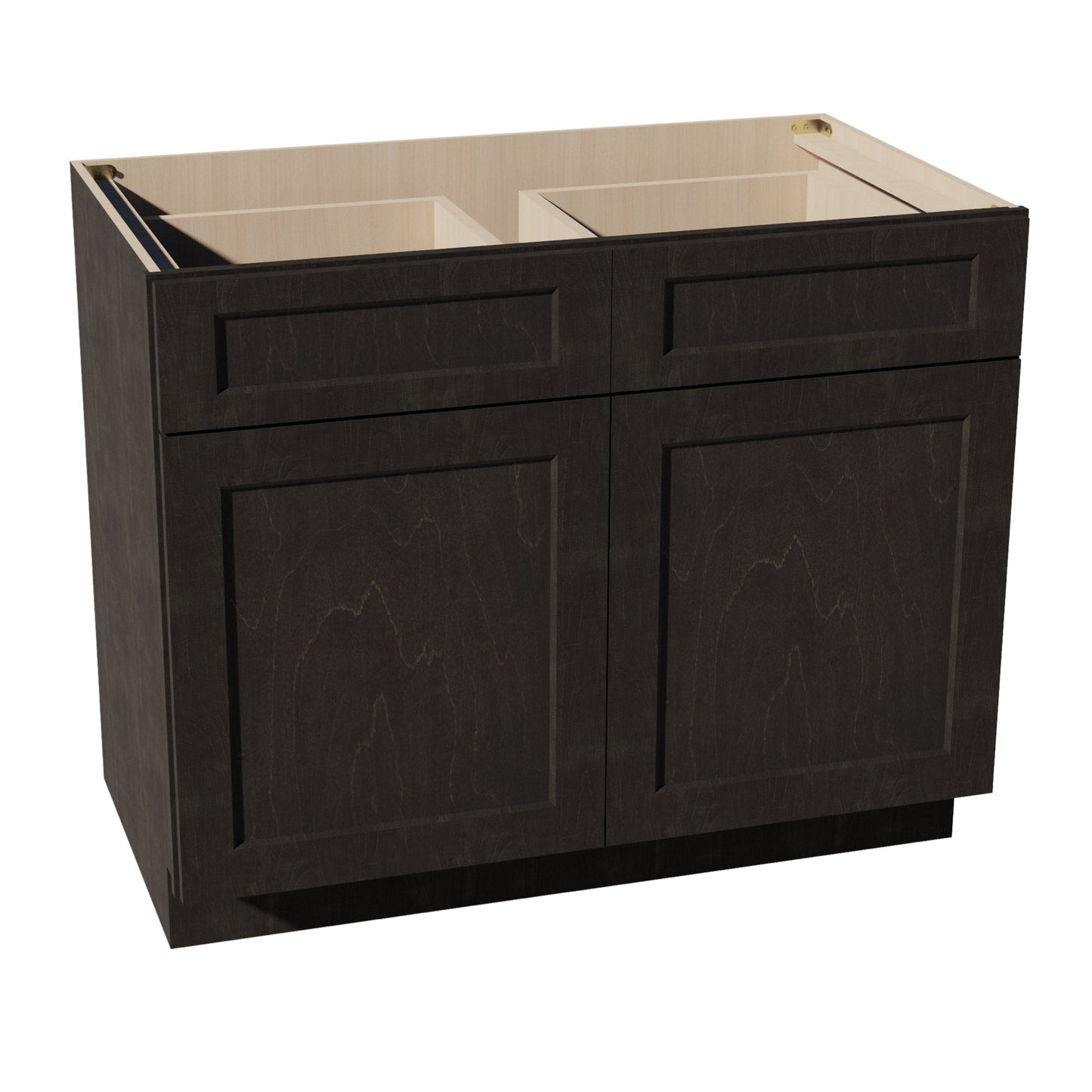 HG-B42: Dark Gray Shaker 42" 2 Drawers 2 Doors Standard Base Cabinet