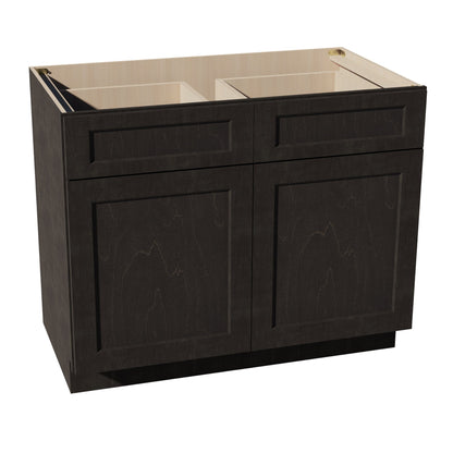 HG-B42: Dark Gray Shaker 42" 2 Drawers 2 Doors Standard Base Cabinet