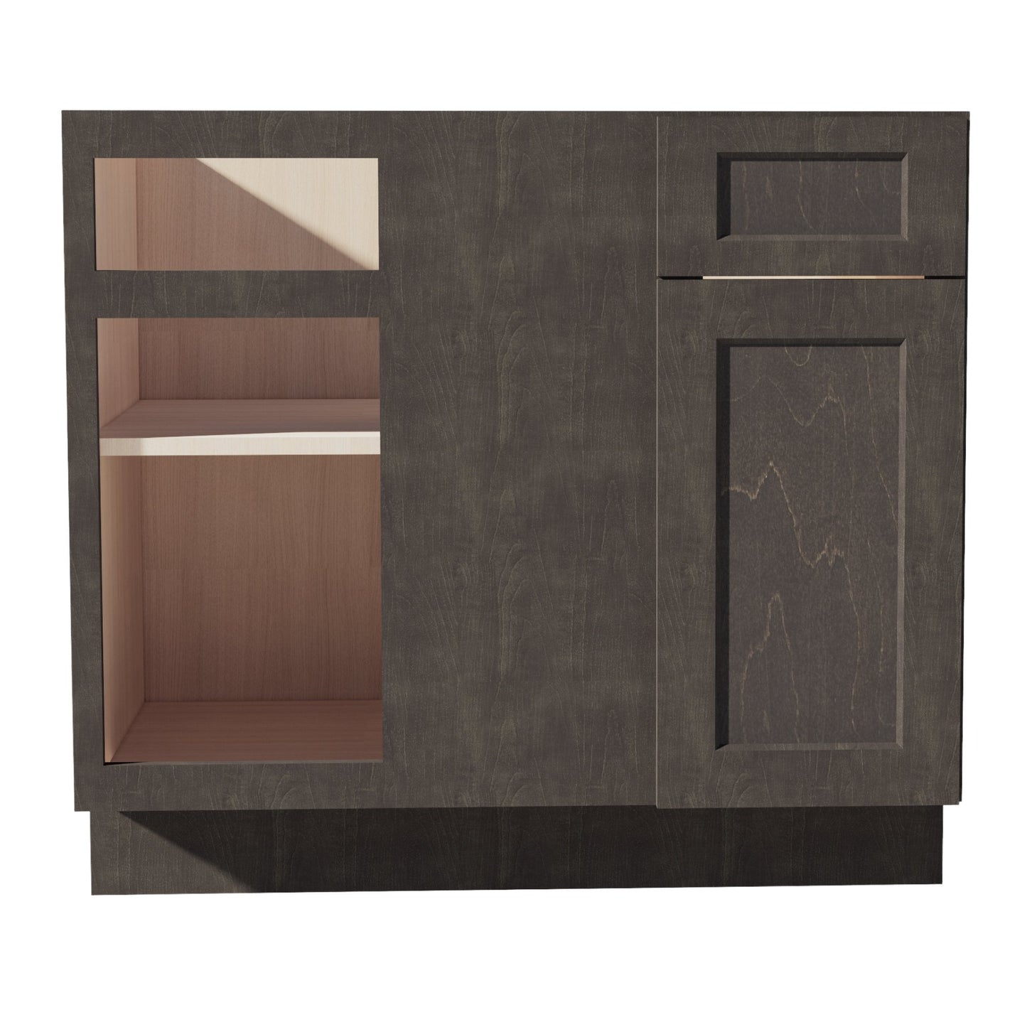 HG-BBC39/42: Dark Gray Shaker 39" 1 Door - 1 Drawer Blind Corner Base Cabinet