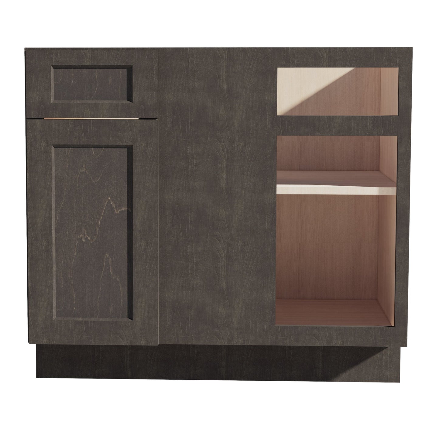 HG-BBC39/42: Dark Gray Shaker 39" 1 Door - 1 Drawer Blind Corner Base Cabinet