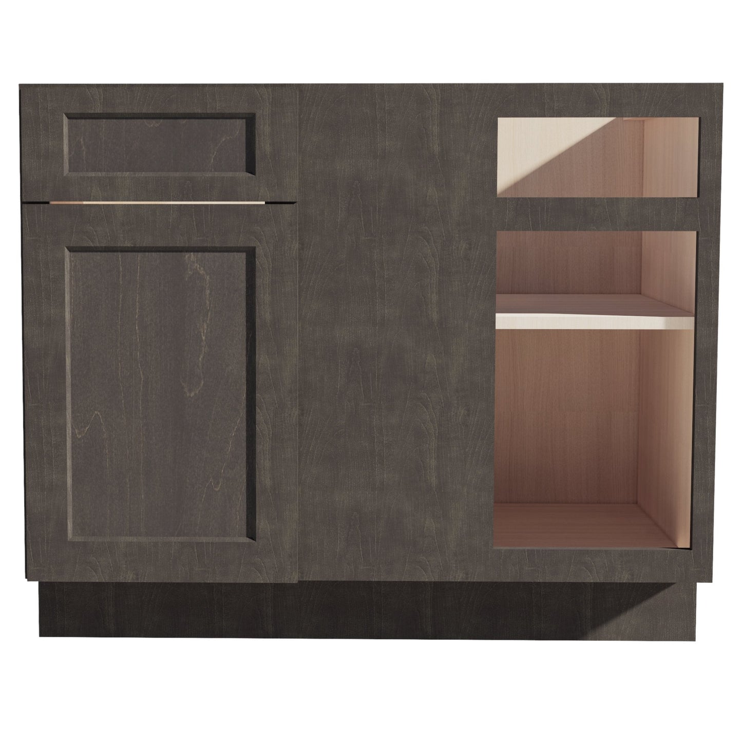 HG-BBC42/45: Dark Gray Shaker 42" 1 Door - 1 Drawer Blind Corner Base Cabinets