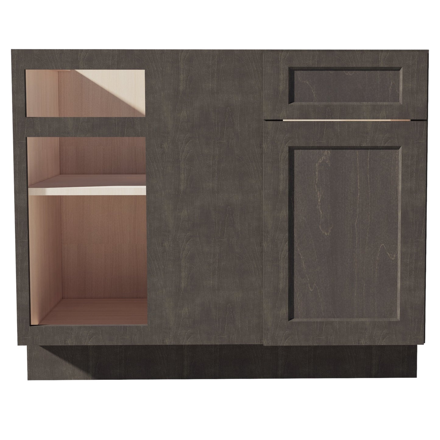 HG-BBC42/45: Dark Gray Shaker 42" 1 Door - 1 Drawer Blind Corner Base Cabinets