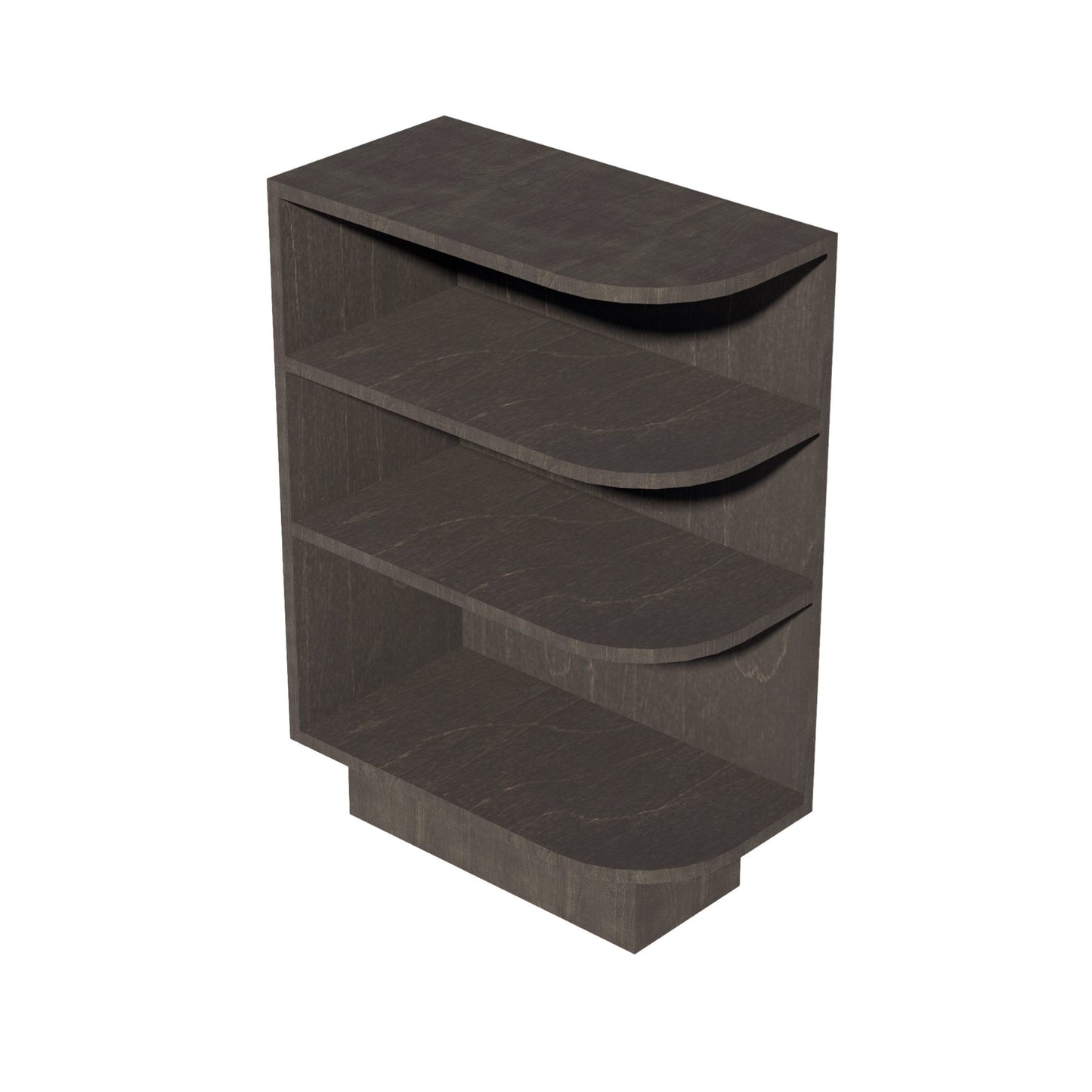 HG-BES12L: Dark Gray Shaker 12" 4 Shelves End Shelf Corner Base Cabinets (Left Open)