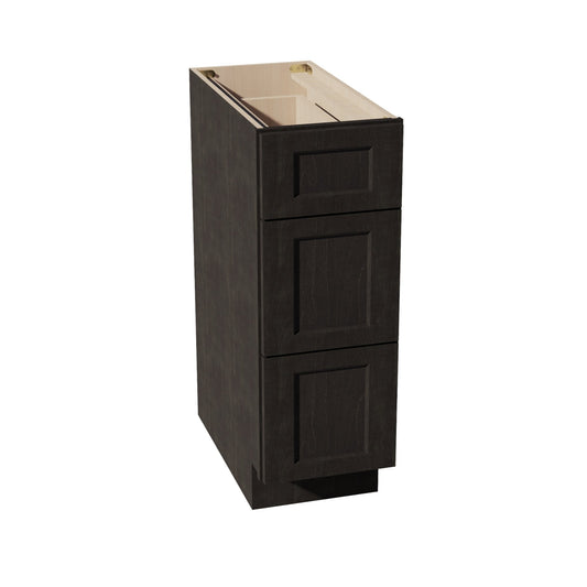 HG-DB12: Dark Gray Shaker 12" 3 Drawers Base Cabinet