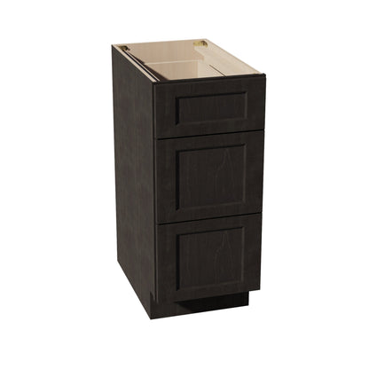 HG-DB15: Dark Gray Shaker 15" 3 Drawers Base Cabinet