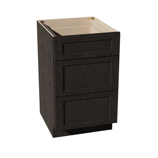 HG-DB21: Dark Gray Shaker 21" 3 Drawers Base Cabinet