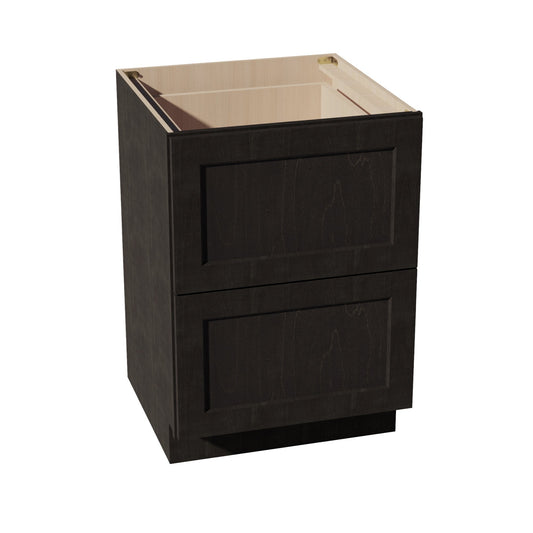 HG-DB24-2: Dark Gray Shaker 24" 2 Drawers Base Cabinet