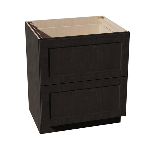 HG-DB30-2: Dark Gray Shaker 30" 2 Drawers Base Cabinet