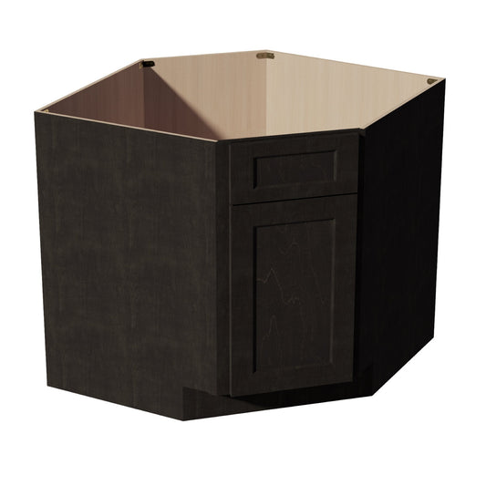 HG-DSB36: Dark Gray Shaker 36" 1 Door 1 False Drawer Corner Sink Base Cabinets