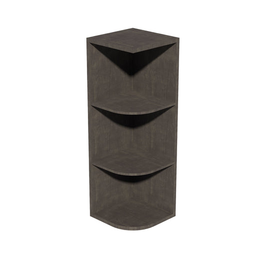 HG-OE1236: Dark Gray Shaker 12"W x 36"H 4 Shelves Wall End Shelf Cabinet