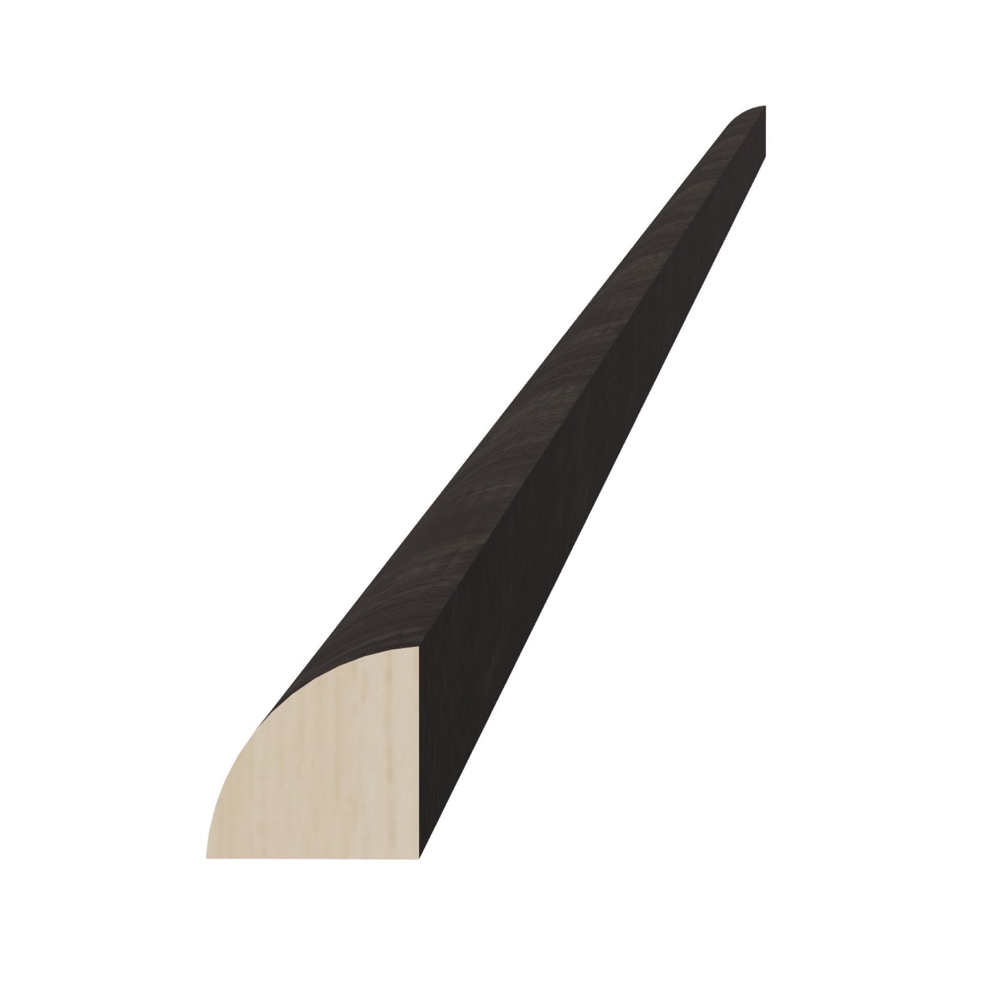 HG-QRM: Dark Gray Shaker 96"W x 3/4"H x 3/4"D Quarter Round Shoe Molding