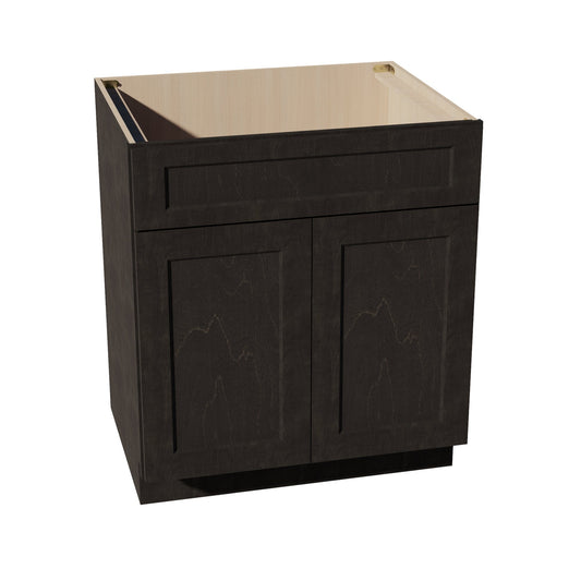 HG-SB30: Dark Gray Shaker 30" 2 Doors 1 False Drawer Sink Base Cabinet
