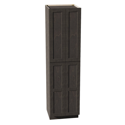 HG-TP2490: Dark Gray Shaker 24"W x 90"H x 24"D 4 Door & 5 Shelves Tall Shelf Pantry Cabinets