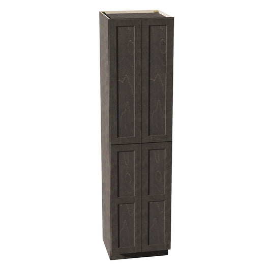 HG-TP2496: Dark Gray Shaker 24"W x 96"H x 24"D 4 Door & 6 Shelves Tall Shelf Pantry Cabinets