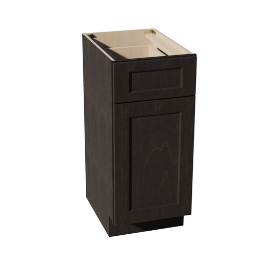 HG-VB1521: Dark Gray Shaker 15"W x 34-1/2"H x 21"D 1 Door & 1 Drawer Single Door Vanity Base Cabinets