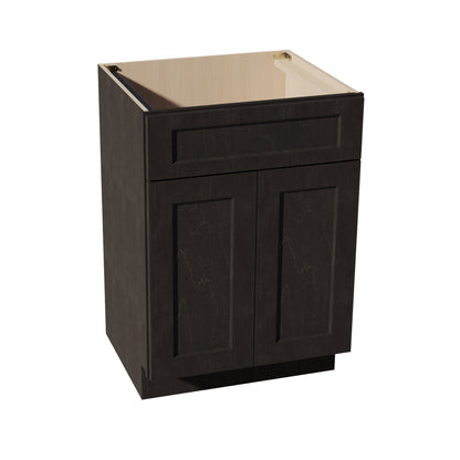 HG-VSB2421: Dark Gray Shaker 24"W x 34-1/2"H x 21"D 2 Doors & 1 False Drawer Vanity Sink Base Cabinets