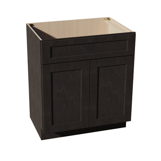 HG-VSB3021: Dark Gray Shaker 30"W x 34-1/2"H x 21"D 2 Doors & 1 False Drawer Vanity Sink Base Cabinets