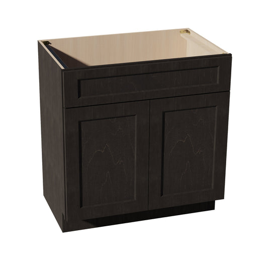 HG-VSB3321: Dark Gray Shaker 33"W x 34-1/2"H x 21"D 2 Doors & 1 False Drawer Vanity Sink Base Cabinets