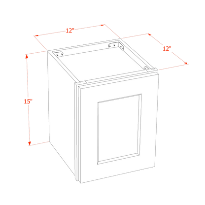 HG-W1215: Dark Gray Shaker 12"W x 15"H 1 Door Standard Wall Bridge Cabinet