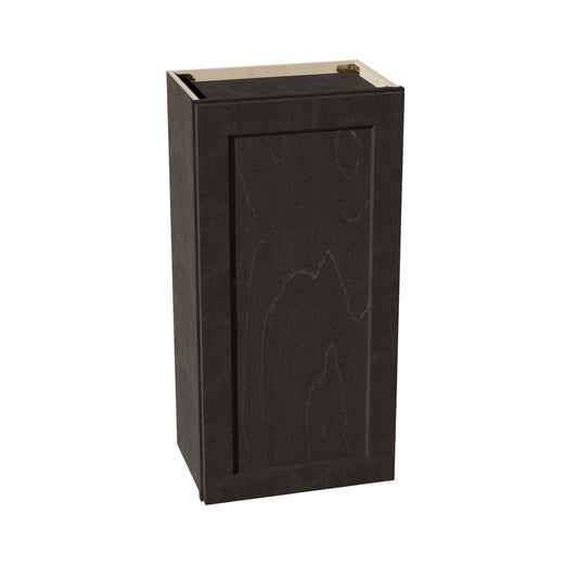 HG-W1836: Dark Gray Shaker 18"W x 36"H 1 Door & 2 Shelves Standard Wall Cabinet