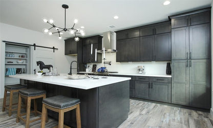 HG-W2115: Dark Gray Shaker 21"W x 15"H 1 Door Standard Wall Bridge Cabinet