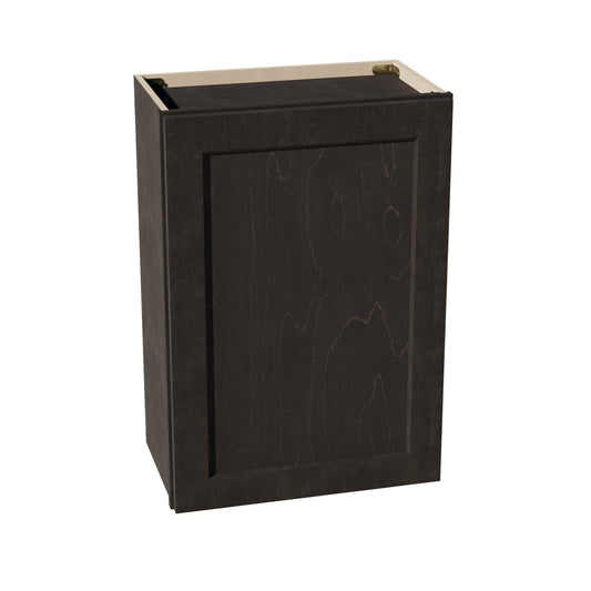 HG-W2130: Dark Gray Shaker 21"W x 30"H 1 Door & 2 Shelves Standard Wall Cabinet