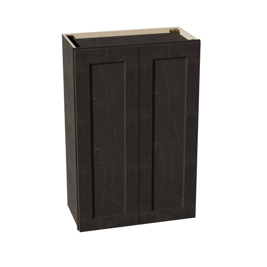 HG-W2436: Dark Gray Shaker 24"W x 36"H 2 Doors & 2 Shelves Standard Wall Cabinet